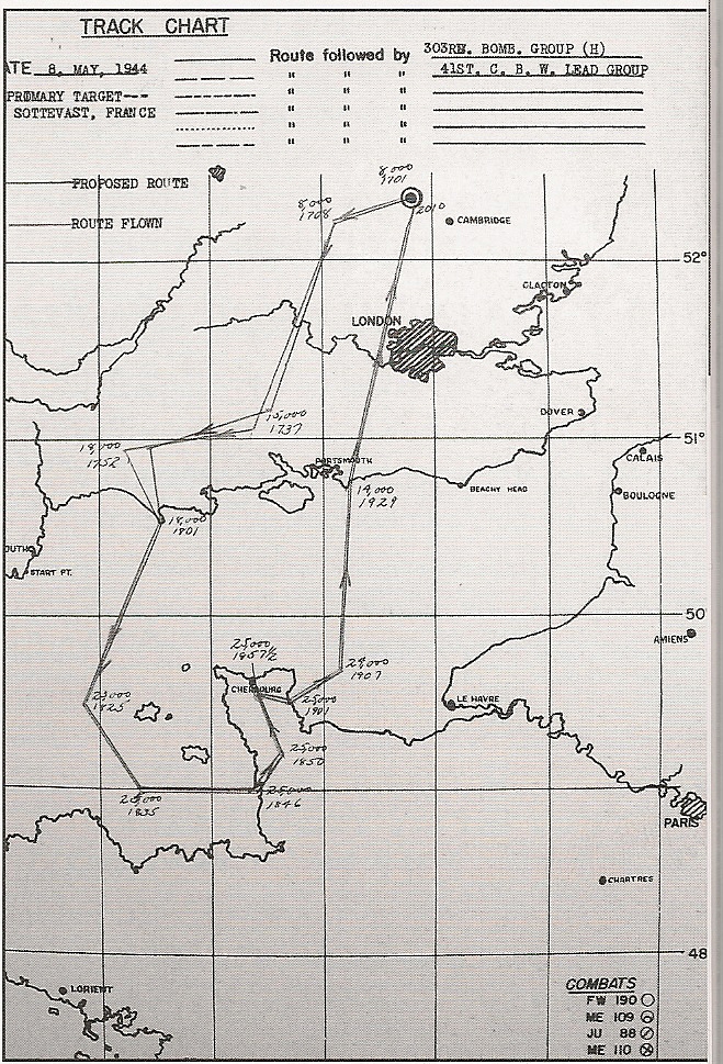 Plan vol mission 8 mai 1944